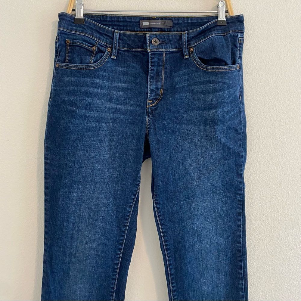 Levis Straight Leg Classic Demi Curve Dark Denim Jeans Size 32M - Picture 4 of 11